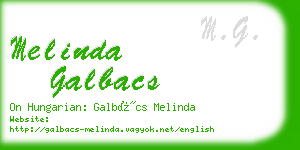 melinda galbacs business card